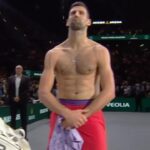 Novak Djokovic Instagram - Djokovic does the Ronaldo 💪 #tennis #tennistv #atptour #rolexparismasters #djokovic