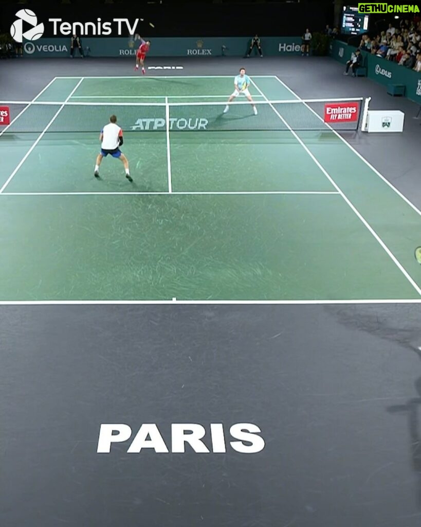 Novak Djokovic Instagram - In their doubles era! ⚡️ @djokernole & Kecmanovic head through in Bercy! . #tennis #tennistv #atp #sport #RolexParisMasters Paris, France