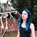 Olive Elise Abercrombie Instagram – Skelly’s up so ofc Olive’s in her Corpse Bride era