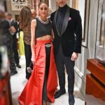 Olivia Palermo Instagram - Diamond Date Night! 💎👩🏼‍❤️‍💋‍👨🏻⁣ ⁣ 💇🏼‍♀️: @kenna_hair_ 💄: @andrea_tiller 💎: @chopard 👚: @zara 👗: @alexiamariaofficial 👖: @miumiu 👠: @louboutinworld 👛: @judithleiberny Fifth Avenue