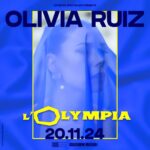 Olivia Ruiz Instagram – « La Réplique » nouveau titre et nouveau clip 08.11.23 (pre save – lien en bio)
L’Olympia (Paris) 20.11.24 (billeterie – lien en bio)

Photos 1 et 3 (c) Delphine Pincet