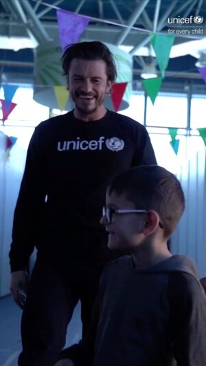 Orlando Bloom Instagram - @orlandobloom plays with Ukraine's refugee children.

On his recent visit to a Blue Dot centre in Moldova, our Goodwill Ambassador played 'Tower of Fears' with children who fled war in #Ukraine.

The game helps children break down their fears and manage their feelings, after enduring a traumatic journey to safety.

The Blue Dot centres, operated by UNICEF, @refugees and partners provide safety and other vital services, including psychosocial support to families fleeing war.

The needs of children and families in and outside Ukraine grow every day. Help by tapping the link in our bio.
