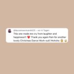 Pamela Reif Instagram - some people say my XMas dances are embarrassing but…. 99% of us are cool enough to just have fun in their living rooms (with the curtains closed) 👀🫣♥️ swipe to read feedback 🥹😭 I love you guys ♥️♥️♥️♥️ PS: who’s practicing to be part of this year’s compilation? 🕺🏼 #PamelaXmasDance #christmas #dance #workout #pamelareif #happiness