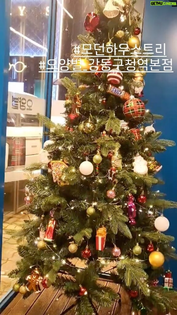 Park Shin-hye Instagram - 우와❣️ 부모님 가게에 예쁜 트리가 완성됐어요! 반짝반짝 빛나는 오너먼트가 가득달린 모던하우스 트리❣️ 크리스마스는 모던하우스와 함께❣️🎄 #모던하우스