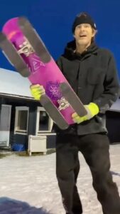 Pat Duffy Instagram - This @sledesnowsk8 prototype is the best snow skate I’ve tried. Can actually turn. Thanks Sampo for cruising through! @paminne_ski