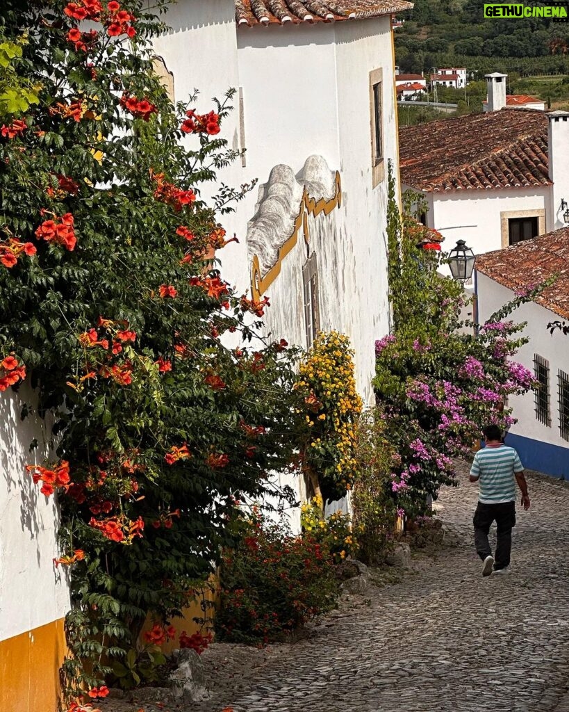 Patricia Heaton Instagram - On the way back to Lisbon from Nazaré we stopped in Óbidos, one of the most beautifully preserved villages I’ve ever visited. Beautiful cobbled streets lined with historic buildings drenched in flowers. Obidos Portugal