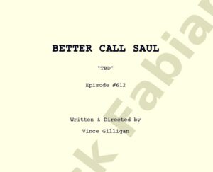 Patrick Fabian Instagram - Tonight.

Episode 612
“Waterworks”

Written & Directed by
#VinceGilligan

#BetterCallSaul

@bettercallsaulamc 
@sptv 
@amc_tv 
@amcplus