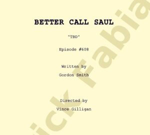 Patrick Fabian Instagram - Tonight.

Episode 608
“Point And Shoot”
Written by #GordonSmith
Directed by #VinceGilligan

#BetterCallSaul

@bettercallsaulamc 
@amcplus 
@amc_tv 
@sptv