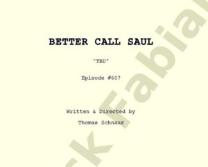 Patrick Fabian Instagram - Tonight.
Episode 607
“Plan And Execution”

Written & Directed by
#ThomasSchnauz

#BetterCallSaul

@bettercallsaulamc 
@amcplus 
@amc_tv 
@sptv