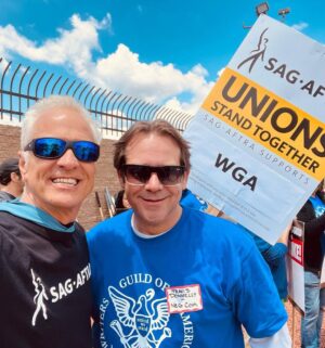 Patrick Fabian Instagram - I’m an empty suit & a smile without WRITERS. Proud to stand alongside my #Union Sisters & Brothers.

Here’s writers from #Lucifer  #VeronicaMars, #Bull,
#Doxxed, #Dynasty, #Barry

@sagaftra 
@wgawest 
@wgaeast 
#UnionStrong 💪

@mremilyheller @chrisrafferty @thatelaineloh @travisadonnelly #RobThomas