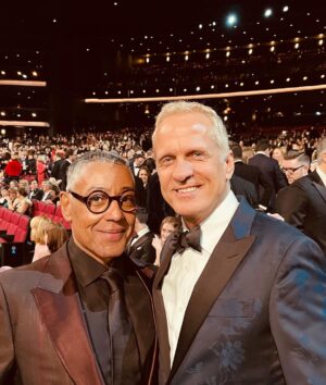 Patrick Fabian Instagram - Great way to wrap it all up…..at the 75th Emmy Awards….with all my friends, celebrating #BetterCallSaul.💙

Thanks for All the Fans for making our dreams come true.🙏

@bettercallsaulamc 
@daltonyco 
@michaelmando 
@rheaseehorn @mrpetergould 
@amc_tv 
@sptv 
@televisionacad