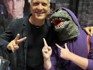 Patrick Fabian Instagram - Thanks to everyone who came out @stocktoncon to say hi……special shout out s to Lalo & Godzilla….and the HHM art and the RUSH Bear, and Cyborg Superman @originalfunko …..it was a whirlwind and a blast! 💙P

#stocktoncon #bettercallsaul #thelastexorcism  #dcanimatedmovies  #cyborgsuperman #xena #revyummypants