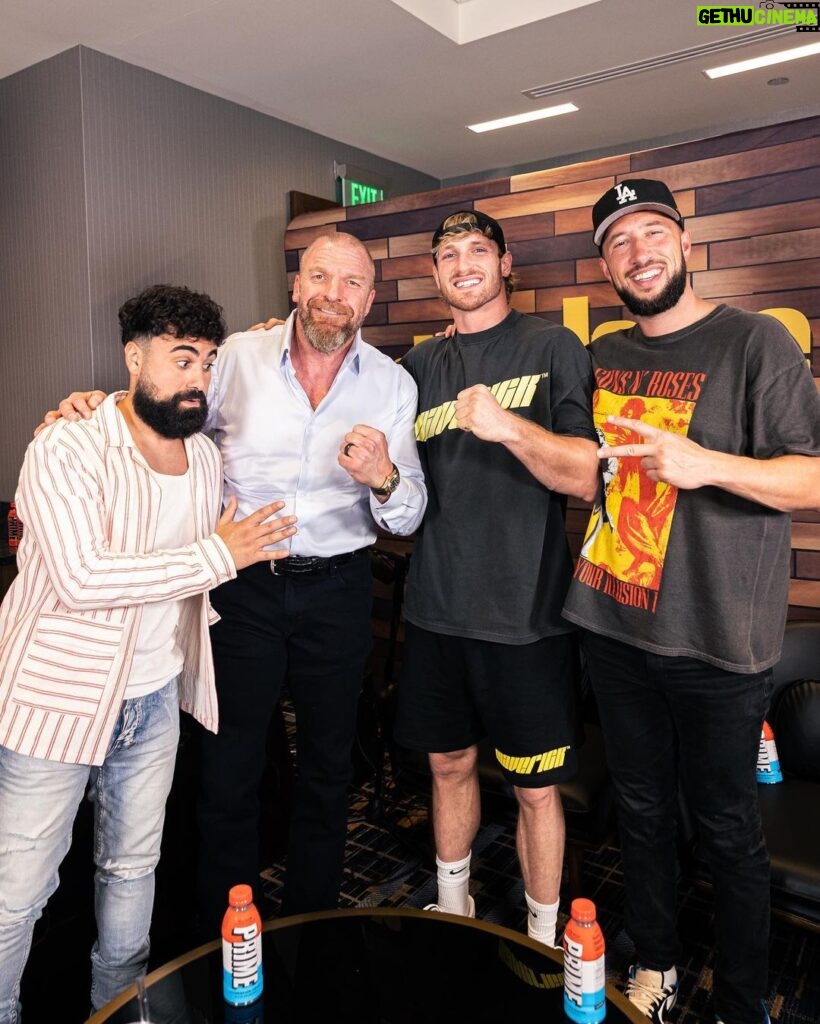 Paul Michael Lévesque Instagram - Legendary WWE Superstar turned executive VP, @tripleh, joins the boys to discuss Logan’s jaw-dropping performance at SummerSlam, his heated rivalry with the Rock, filling the shoes of Vince McMahon, concussing Kurt Angle on Live PPV, D-Generation X & Hulk Hogan, marrying Stephanie McMahon, Hasim Rahman Jr. backing out of the Jake Paul fight, PRIME becoming the official drink of Arsenal & more… #tripleh #wwe #summerslam #loganpaul #impaulsive #podcast #vincemcmahon #therock #kurtangle #jakepaul #ksi #prime