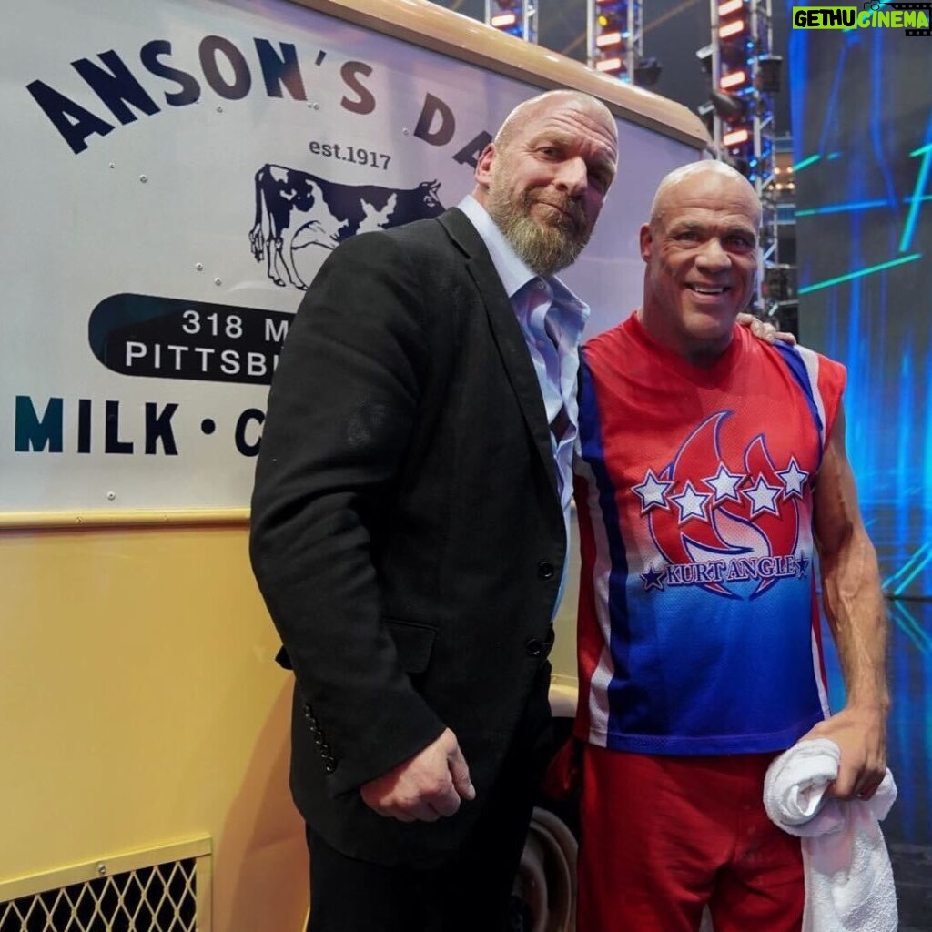 Paul Michael Lévesque Instagram - Had to bring the milk truck back for this one… happy birthday, @therealkurtangle! #SmackDown