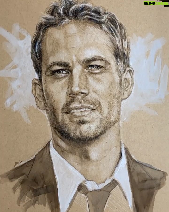 Paul Walker Instagram - We love seeing the hard work, precision, and craft that goes behind making such amazing art like this portrait of Paul. Thank you to @marclehmannart for sharing your #bts process! #FanArtFriday #TeamPW