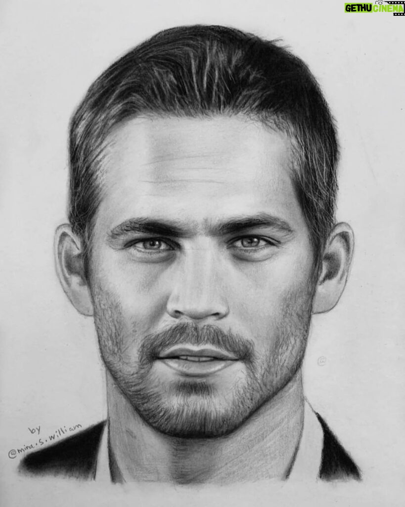 Paul Walker Instagram - The texture, the shading, the detail… Amazing! Thank you @mina.s.william for sharing your charcoal portrait of Paul. #FanArtFriday #TeamPW