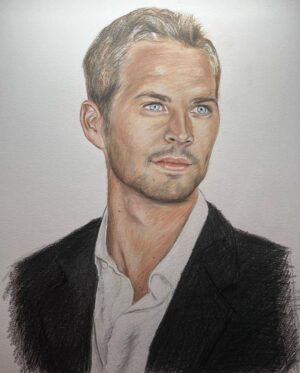 Paul Walker Instagram - Wonderful color portrait from @madebythea of Sweden! 🎨 #PaulWalkerArt #FanArtFriday

#TeamPW