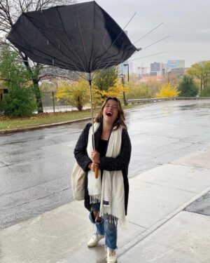 Paula Brancati Instagram - Throwback to breaking @salvatoreantonioofficial’s umbrella by simply holding it. Be wary of these moody contraptions, folks! 🌂