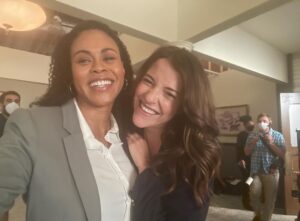 Paula Brancati Instagram - Seeing your bestie on a billboard is nothing short of thrilling! It was a delight to get to join @therealvinessaantoine and the wonderful @diggstowncbc team for their season finale airing tonight at 9pm on @cbcgem. Spoiler, I wear a blazer for the first time in my 30s