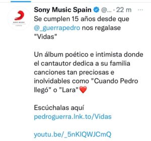 Pedro Guerra Instagram - 15 Años de Vidas ❤️