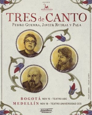Pedro Guerra Instagram - TRES DE CANTO con @javierruibal y @palabraspala llega a Colombia. Mucha ilusión.
- 15 de Nov. Bogotá Teatro ABC
- 18 de Nov. Medellín Teatro CES

Entradas en www.pedroguerra.com 
(Link en Bio)