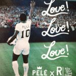 Pelé Instagram - "O amor é a coisa mais importante que podemos receber na vida. Digam comigo: "Amor! Amor! Amor!" Nenhum atleta individual significou mais para o mundo que o Pelé. Cresceu no Brasil como uma criança pobre. Na adolescência, se tornou um atleta profissional. Aí veio a Copa do Mundo. Viajou o mundo e espalhou gentileza e grandiosidade, tanto nos campos quanto no seu ativismo. No fim de sua vida, era rico, mas não de bens materiais. Rico de amor. Esse era o lema do Pelé. Amor! Amor! Amor! Isso é o que o tornou o maior. Junto de nossos parceiros @rootsoffight, honramos o Rei com uma nova coleção, que celebra sua vida e legado. Todos royalties vão para a Fundação Pelé para honrar e manter o trabalho da vida do Rei, ajudar a tornar o mundo um lugar melhor. Saiba mais em pele10.org e compre na rootsoffight.com. #Pelé #10 #RoostofFight #KnowYourRoots . “Love is more important than what we can take. Say it with me — “Love! Love! Love!” No singular athlete has meant more to the world than Pelé. As a child growing up in Brasil, he was poor. By the time he was a teenager he was a professional. Then came the World Cup. He traveled the globe and spread good will, both through his play on the pitch and through activism off it. At the end he was rich, yet not with material things. With love. That was Pelé's message. Love! Love! Love! That’s what fueled his greatness. Along with our partners @rootsoffight, we pay tribute to the King with this new collection celebrating his life and legacy. All royalties go to the Pelé Foundation to honor and help continue his life's work, helping to make the world a better place. Learn more at pele10.org and shop at rootsoffight.com. #Pelé #10 #RootsofFight #KnowYourRoots