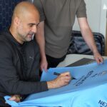 Pep Guardiola Instagram - Hello everyone! I’m giving away an official Manchester City framed shirt I signed at my private signing session with @icons_memorabilia! To enter the giveaway simply: 1) Tag a friend in the comments and 2) Follow both me and @icons_memorabilia A winner will be selected at random. T&Cs apply. Good luck!