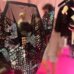 Peri Baumeister Instagram - Disco mit @mika_moriyama 💿 And w/ @itsmemalve & the french Designerin @loudebetoly who works in Berlin Neukölln 💕showed her filigran & detailed and very unique collage like pieces. @berlinfashionwe #newwayofupcyling