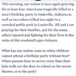 Peri Gilpin Instagram - I’m sorry, just realized it’s difficult to read the most powerful part of President Biden’s statement-“It is within congress’ power to require safe storage of firearms, require background checks for all gun sales, eliminate gun manufacturer’s immunity from liability and ban assault weapons and take action.” For our kids. For their kids. USA