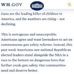 Peri Gilpin Instagram - I’m sorry, just realized it’s difficult to read the most powerful part of President Biden’s statement-“It is within congress’ power to require safe storage of firearms, require background checks for all gun sales, eliminate gun manufacturer’s immunity from liability and ban assault weapons and take action.” For our kids. For their kids. USA