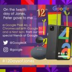 Peter Jones Instagram - I make it 10am, Day 12 and the final day of #12DaysOfJones is here. Today, I’m giving 3 of you the chance to win this amazing tech bundle from our friends at Google. For a chance to win follow the instructions below and make sure you’re following me on Instagram and Twitter: How to enter: 1. Follow @GoogleUK on Twitter & @google on Instagram and let me know you’ve done so using #12DaysofJones 2. Like this video on both Instagram & Twitter 3. Tag 3 friends on Instagram adding #12DaysofJones Good luck! #12DaysOfJones #google #madebygoogle #googlenestmini #googlechromecast #googlepixel4a Check out the T&Cs in my Bio.