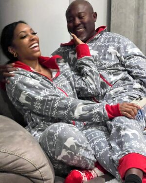 Porsha Williams Instagram - I think our best piece of furniture is my recliner! lol I used to sit in it all the time when I was pregnant with Pj to help relieve my hip pains! BUT now it’s the perfect snuggle chair for my whittle family we literally try to beat each other to get in it😂🤗

Oh and yes I force hubby to wear holiday onsies with me almost everyday day 😂🥰 3 christmas later with you ❤️