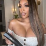 Porsha Williams Guobadia Instagram - Things are heating up over at @gonakedhair 🔥🔥 Take 20% off SITEWIDE for our Black Friday Sale today-Sunday Time to get your holiday looks and gifts like our Professional Hair Straightener 🛒🛍️ Use code BLACKFRIDAY23