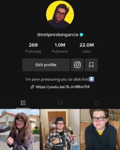 Preston Garcia Instagram - Can’t believe I manifested this in Kindergarten 🙌🏼🙏🏼 : Thank you all SO MUCH for 1 Million followers on TikTok. Seriously it changed my life. Also a huge thank to @alexkay . Not many people know this but Alex is the reason I even know how to USE the damn app. Alex brought me into his friend group when I had just a few thousand followers, and showed me the ropes of content creating. Love you bro ,couldn’t have done this without you🙌🏼💛