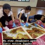 Race Wong Instagram - What a special Mother’s Day for me! My step children volunteered their time to help me finish up this geode artwork which I’ve been working on with @peace.of.art.sg and kids from Salvation Army with the end goal to auction it at the Hues of Hope Art Auction in July. We’ve been working on it for a few weeks, a very time intensive project. In today’s world, time is the most precious commodity. I’m so touched by my girls to spend their Sunday afternoon to help me on this project. ❤️❤️❤️ @daphnlle @chrjstinee May your children love you in the way you want to be loved too 😘. Happy Mother’s Day to all the champions of the world. #happymothersday
