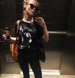 Rachael Taylor Instagram - Season 2 #jessicajones coming atcha !! p.s @therealkrystenritter made this crew shirt and gave me those jeans so styled by KR !#march8th #netflix