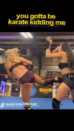 Rachel Kelvington Bostic Instagram - Delmi is tough af!!! I had to hit her with the pow, pow!!! Karate kid style. 💥💥

#prowrestling #karatekid #womenofwrestling #ccw #wrestling #kicks #womenswrestling