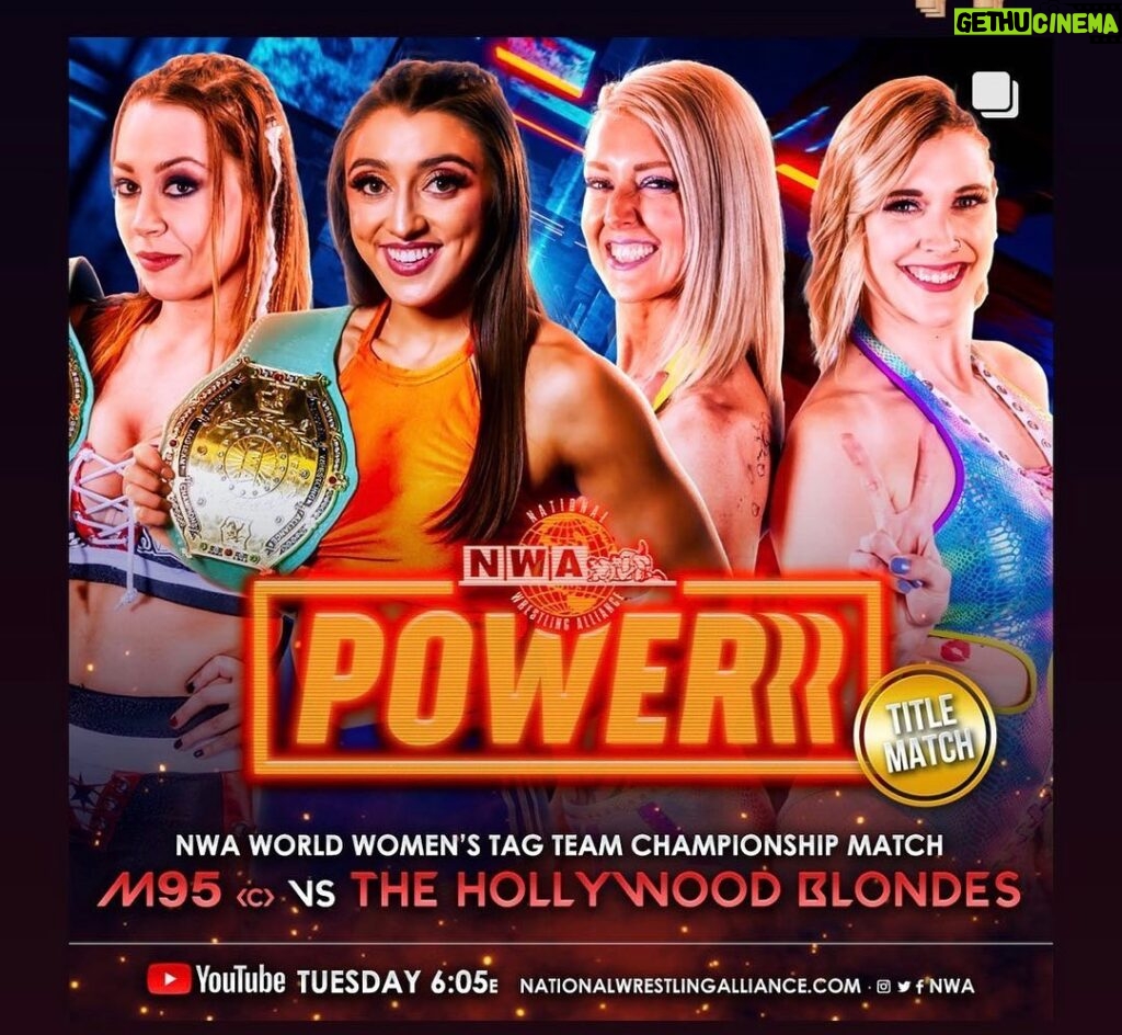 Rachel Kelvington Bostic Instagram - Hello wrestling world 🌎 Meet the Hollywood Blondes tonight on @nwa! Chicago, Illinois