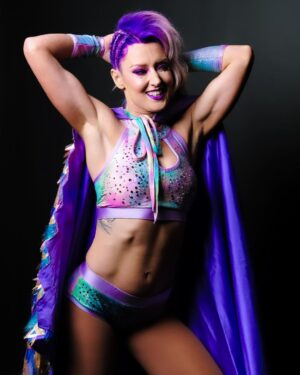 Rachel Kelvington Bostic Instagram - I’m here to flex and party 💪🏼🍭💜🦄

#fitness #wow #womenofwrestling #losangeles #california #purplehair #muscle #fitnessmotivation #fit #flex