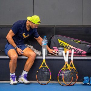 Rafael Nadal Instagram - Today… nice practice and… someone at the RNA took these two pictures of me… however it’s not two pictures it’s just one and the other one is retouched. 
Can you spot the difference? 😉

#Tennis #Sport #instasport