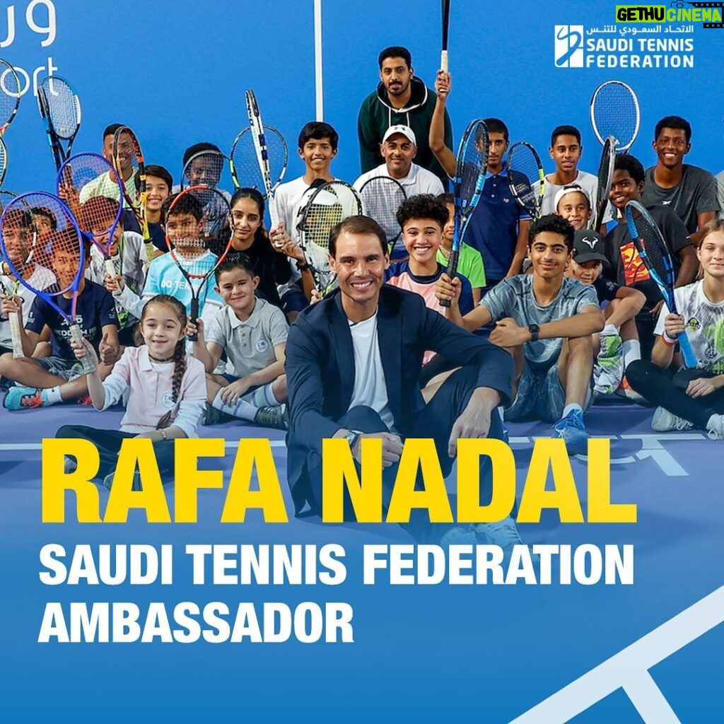 Rafael Nadal Instagram - A sporting icon. Incredible to welcome @rafaelnadal as a new ambassador for @sauditennis Developing young players and growing interest in tennis. To learn more (Click the link in the bio)