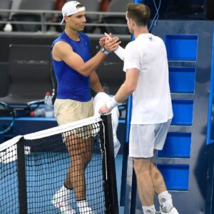 Rafael Nadal Instagram - Thanks @andymurray for a great practice today. 
Good luck at the tournament my friend!