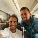 Rafael Nadal Instagram - Great company on the way to USA 🇺🇸 😎💪🎾 @rafaelnadal #idemooo #vamos @indianwellstennisgarden @atptour Up In The Air