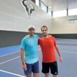 Rafael Nadal Instagram - 🎩 Merci! 🎩 @richardgasquet34 🤝 @rafaelnadal We really enjoyed this practice at the @rafanadalacademy! VAMOS‼️ Rafa Nadal Academy