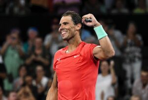 Rafael Nadal Instagram - Great night in Brisbane. Very happy for the win and into the quarterfinals tomorrow. Thanks to an amazing crowd and all the support around the world. Vamos ! 💪🏻
#brisbanetennis