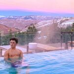 Rainer Dawn Instagram - Lance and I were absolutely vibin in this hot tub. 5 ft apart cuz I’m shy. ✌️💉 Stein Eriksen Residences