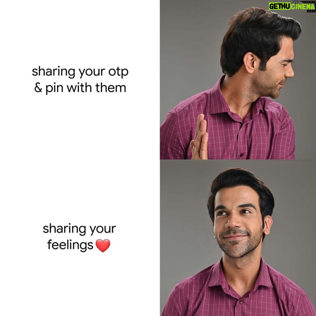 Rajkummar Rao Instagram - Sharing is caring, unless it's your bank account details, otp, pin or password ❤️ Never click an unknown link ❌ #RahoDoKadamAagey