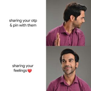 Rajkummar Rao Instagram - Sharing is caring, unless it's your bank account details, otp, pin or password ❤️

Never click an unknown link ❌

#RahoDoKadamAagey