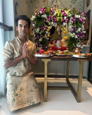 Rajkummar Rao Instagram - गणपति बप्पा मोरया। आप सभी को गणेश चतुर्थी की बहुत सारी शुभकामनाएँ। May Lord Ganesha Bless us All. #EcoFriendlyGanpati @patralekhaa