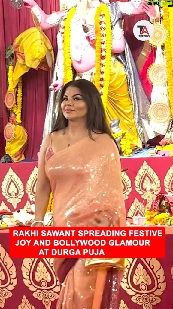 Rakhi Sawant Instagram - Rakhi Sawant Spreading Festive Joy and Bollywood Glamour at Durga Puja . . #rakhisawant #durgapuja #timesapplaud #bollywood #bollywoodsongs #rakhisawantfans Mumbai, Maharashtra